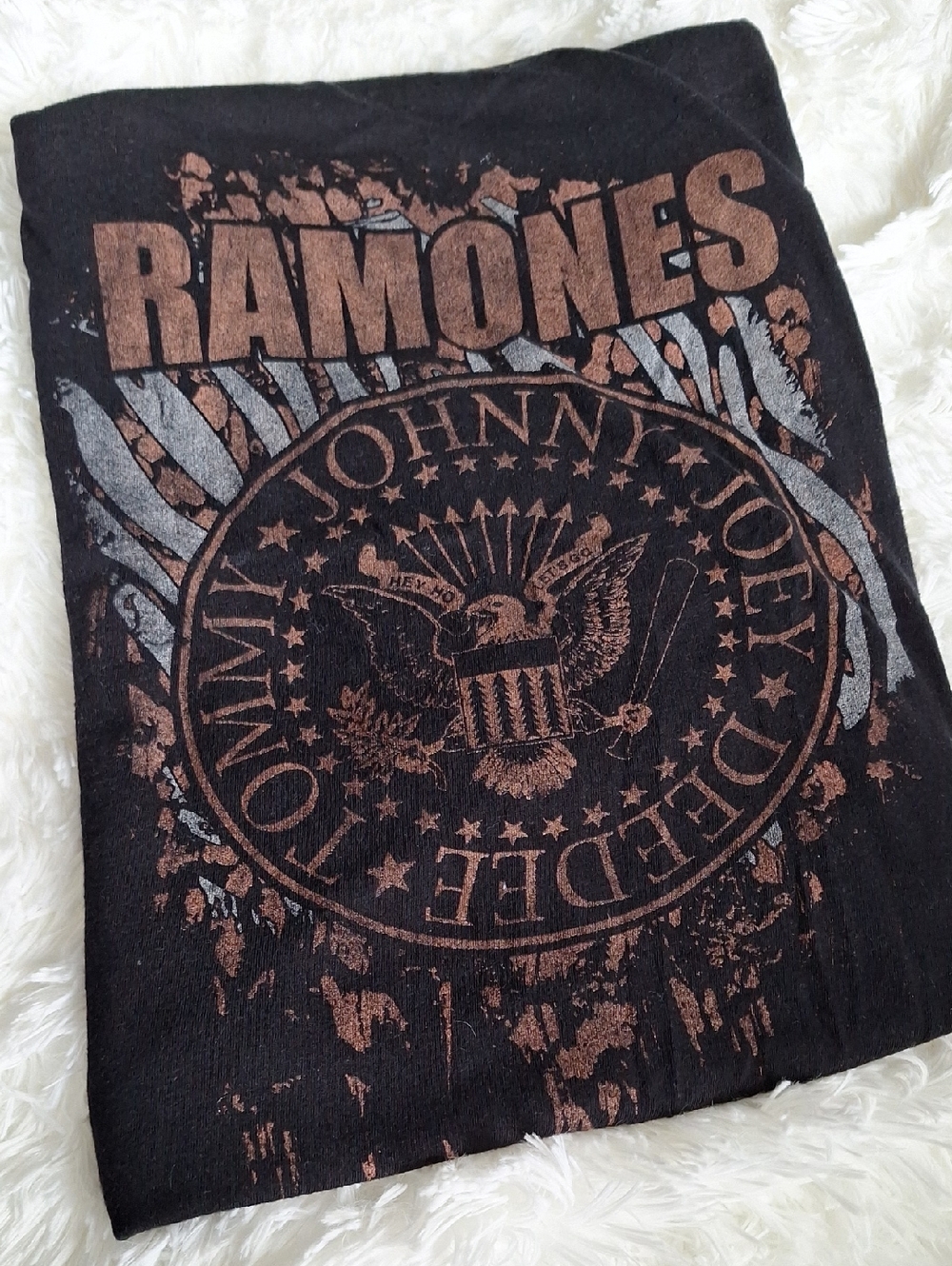 Women's XL Ramones Black Graphic Short Sleeve Band Tee